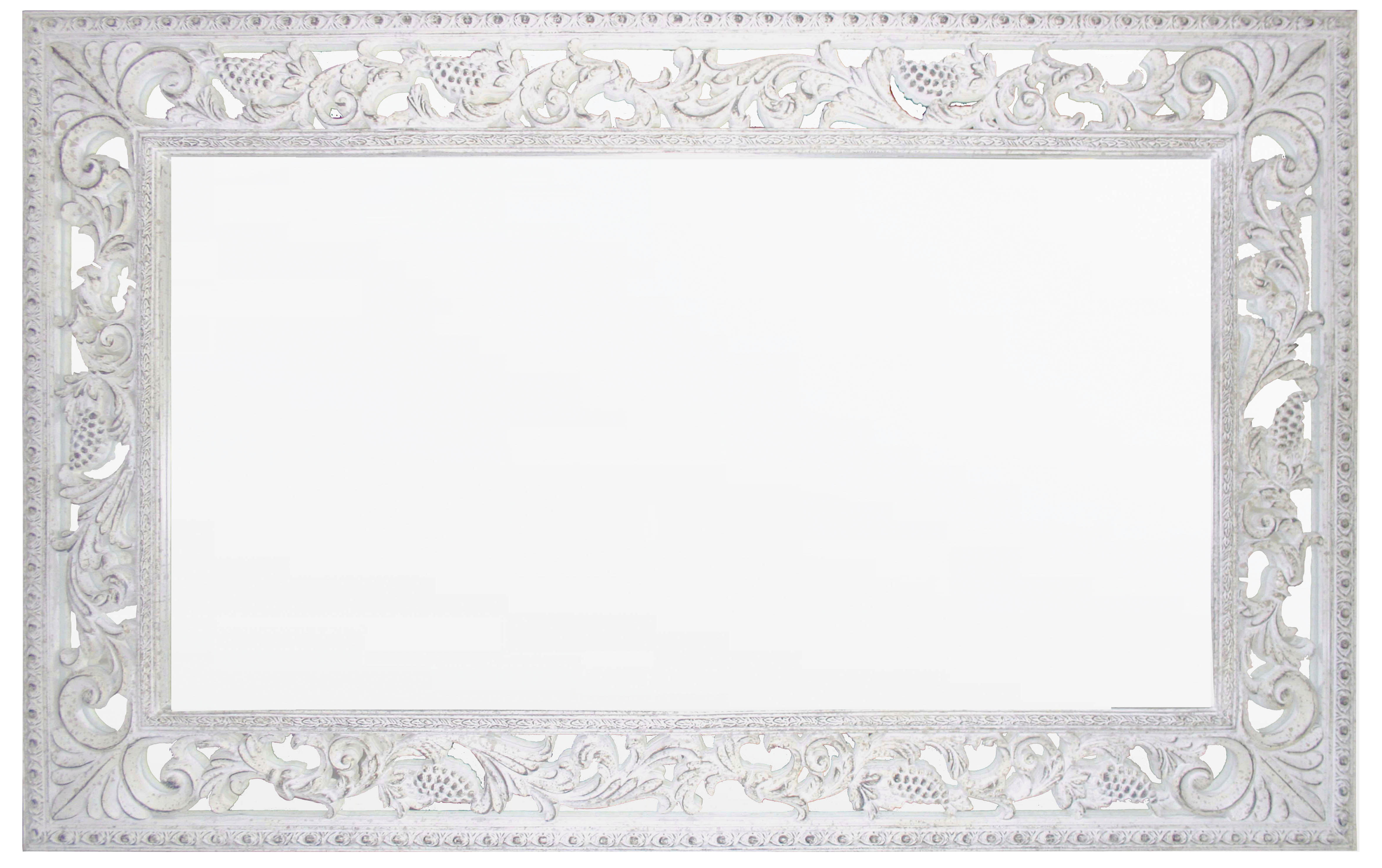 ZS050 Wall décor art mirror white tone classic ornate rectangular large